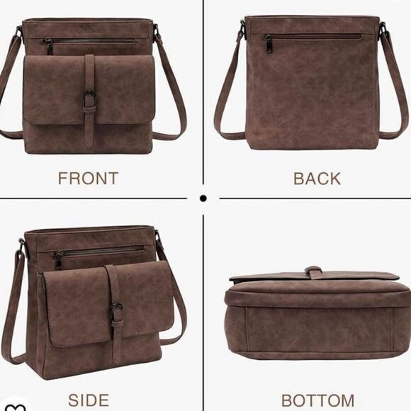 Celela Vegan Leather Cross Body Bag with Adjustable Strap ~ Classic Design - Picture 10 of 10